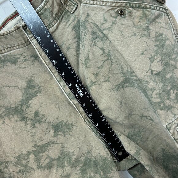 Mossimo Cargo Supply mens shorts 38 brown green camoflauge vtg distressed casual - Picture 11 of 14